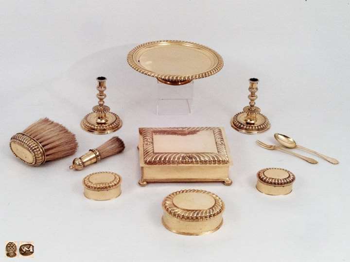 Silver-gilt Eleven-Part Toilette Service